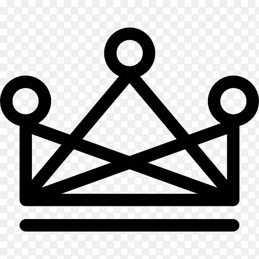 皇室皇冠的十字交叉线和圆形状的轮廓图标