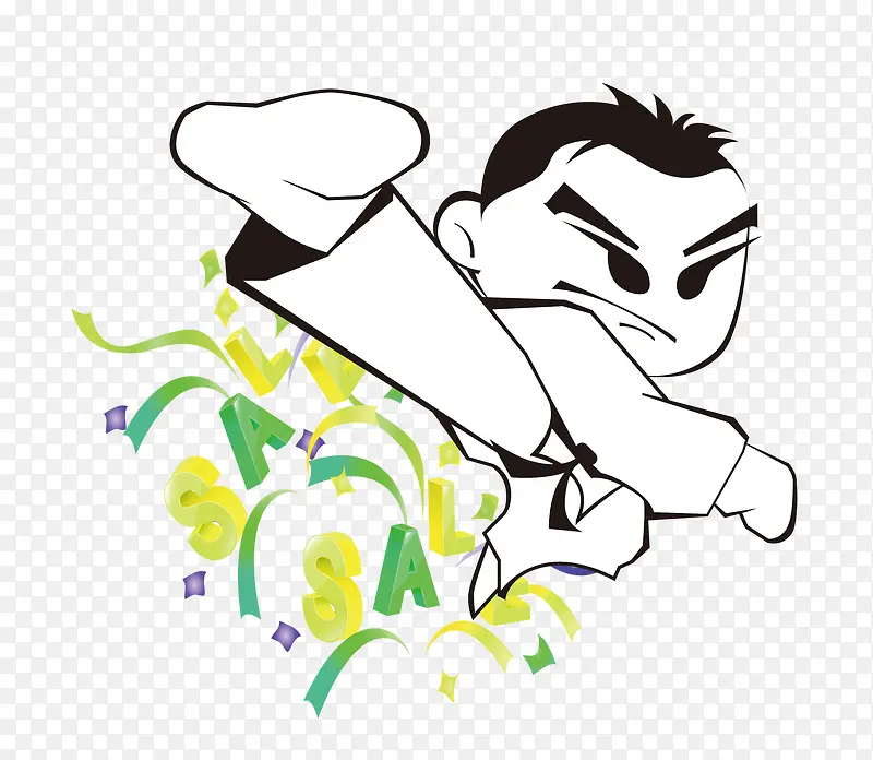 跆拳道卡通儿童少儿