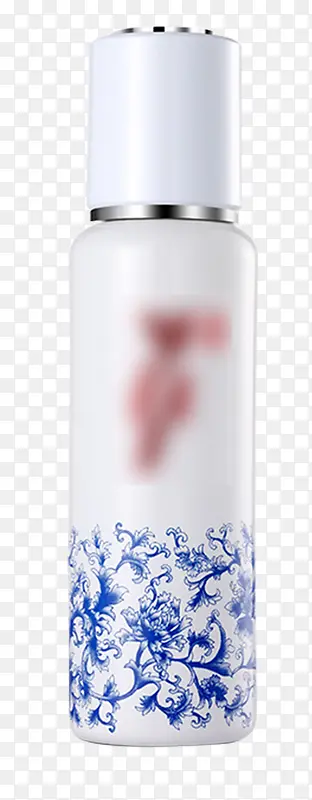 白色银边圆柱形化妆品瓶子