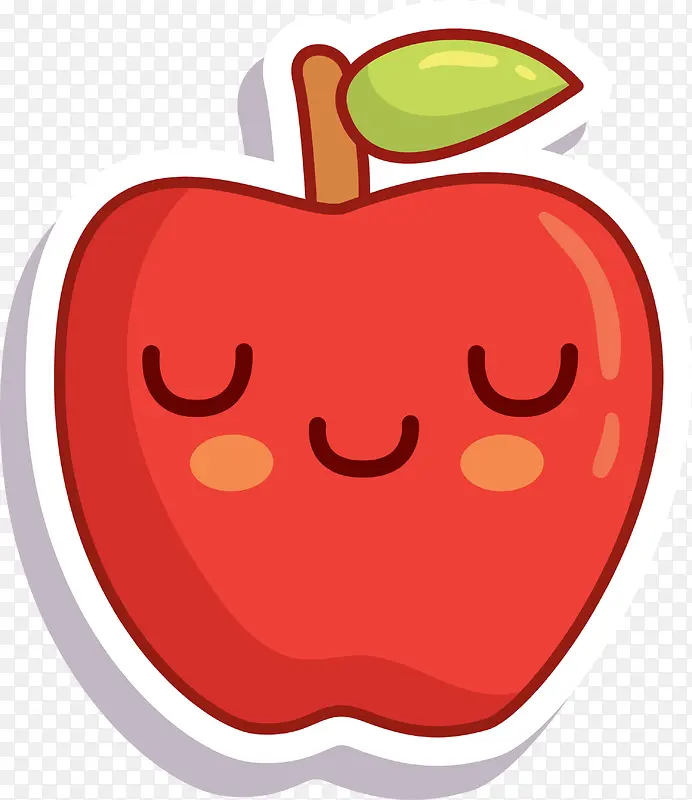 红色可爱微笑苹果
