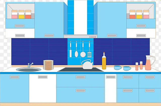 蓝调厨房装修