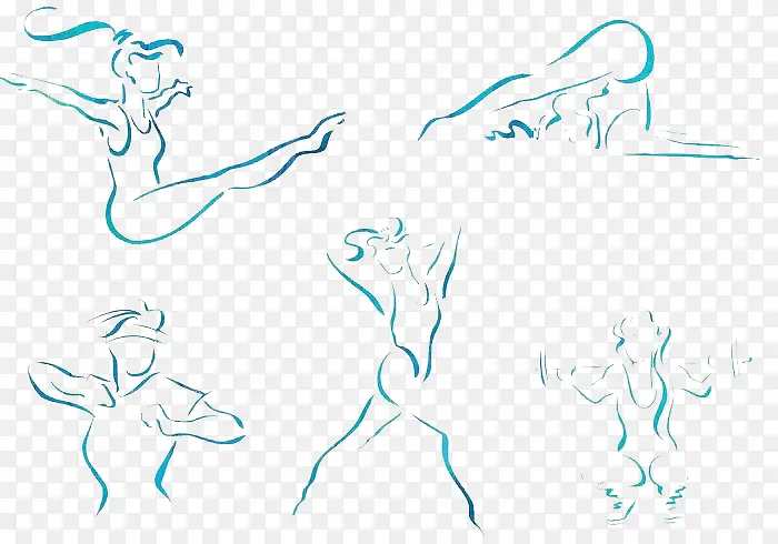 卡通女人跳舞运动