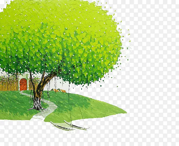 创意绿色树木插画