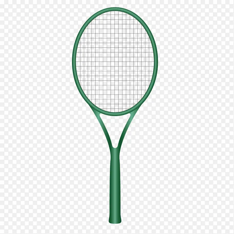 矢量卡通绿色网球拍羽毛球拍