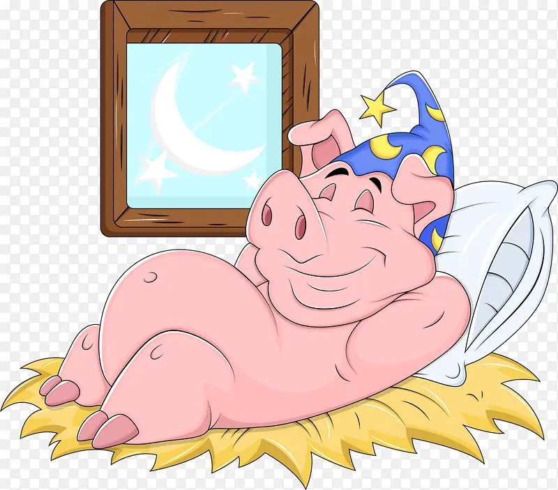 卡通手绘小猪