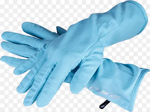 一双蓝色长款手套