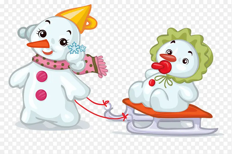 卡通矢量雪人元素
