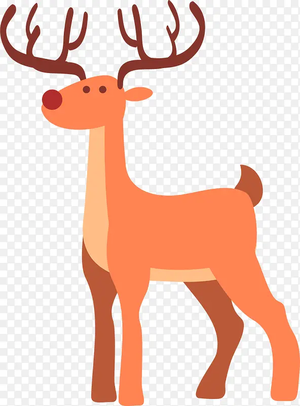 橙色卡通圣诞节麋鹿