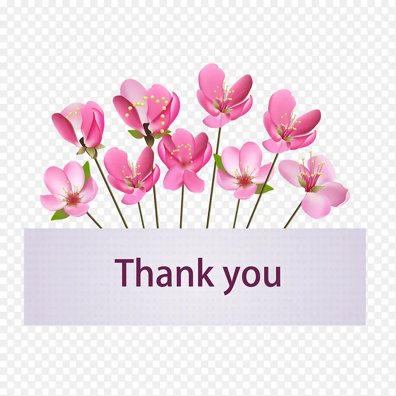 粉色花瓣感谢