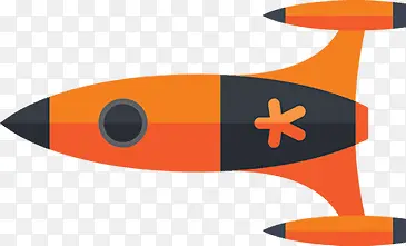 橙色卡通火箭