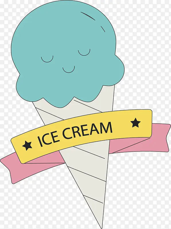 矢量图可口的甜筒冰淇凌