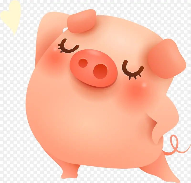 C4D卡通漂亮的猪形象装饰图案