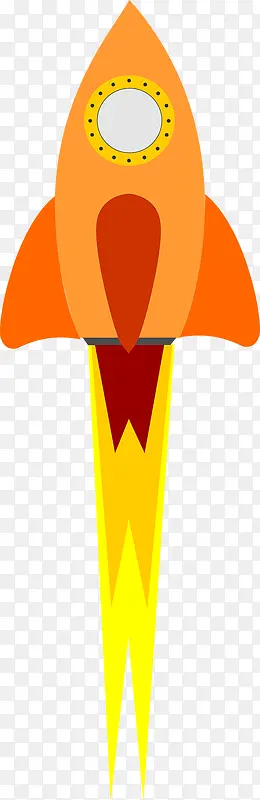 橙色太空船火箭矢量图