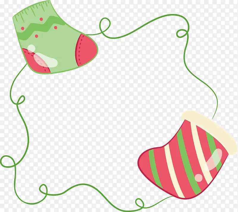 可爱彩色圣诞袜装饰框