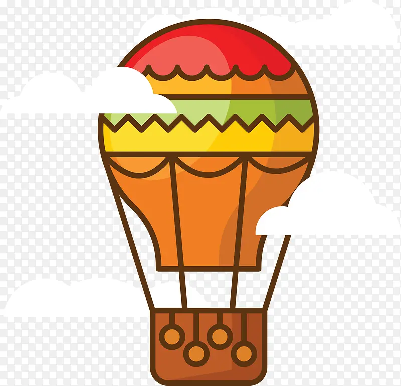 一个彩色卡通热气球