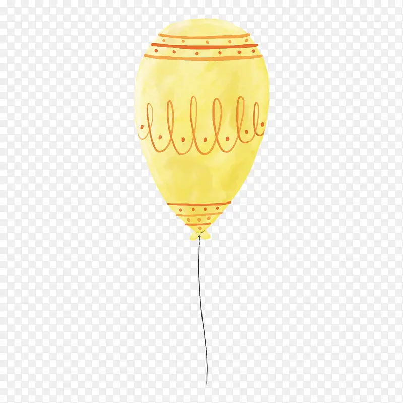 卡通小清新黄色氢气球