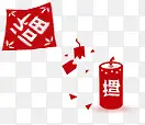 中国风福字红色炮竹