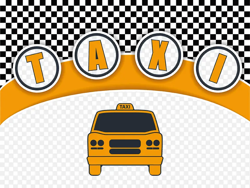 黑白方块出租车海报设计