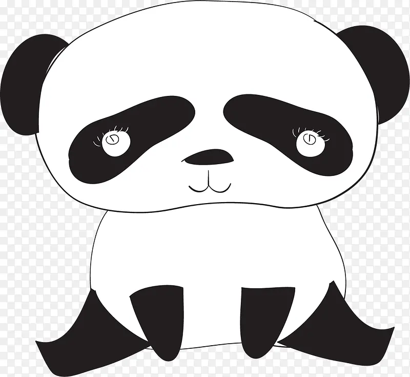 坐着的卡通熊猫免抠图