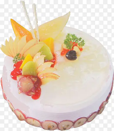 一个水果生日蛋糕