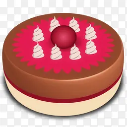 精美的巧克力蛋糕红色圆形图标