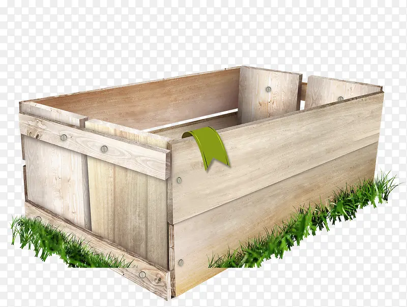 一个草边的木箱子