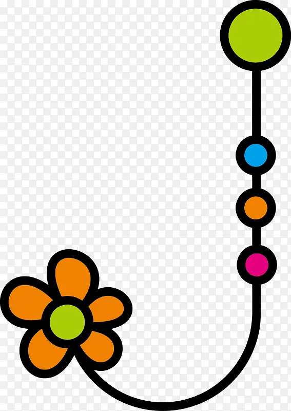 花朵字母设计矢量图J
