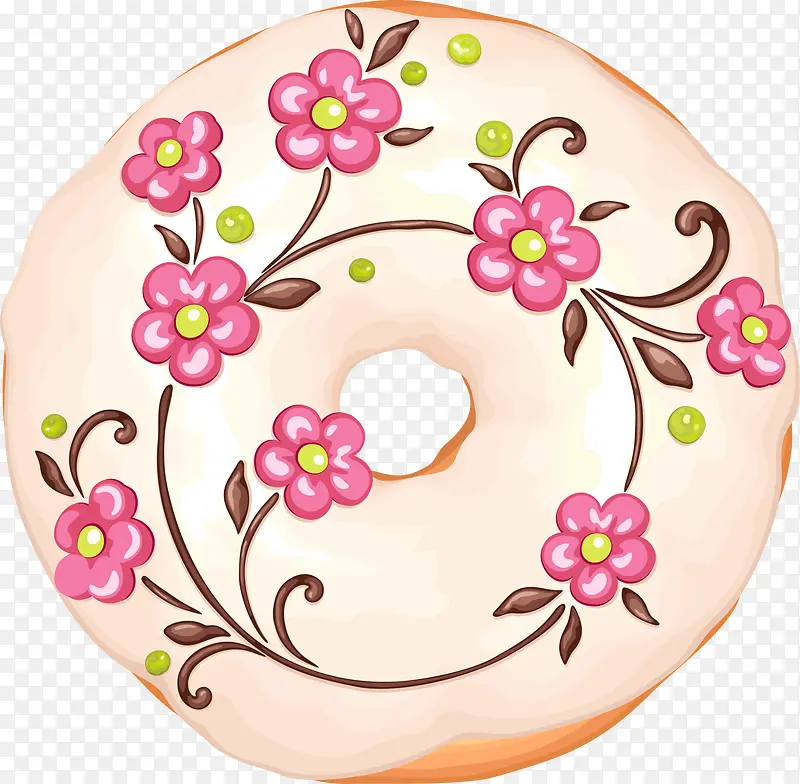 米色花朵甜甜圈