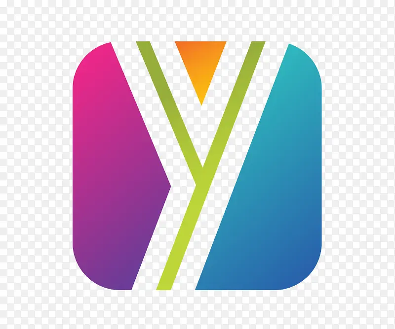 Y型彩色logo设计标识