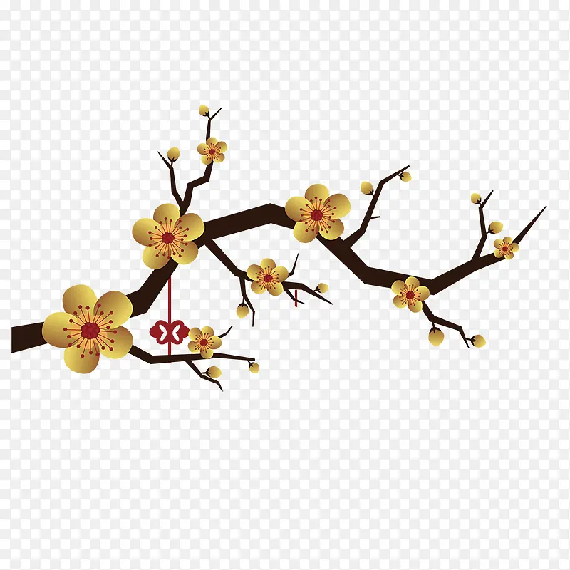 黄色梅花植物绽放新春