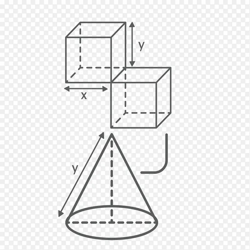 数学矩形圆锥等形状