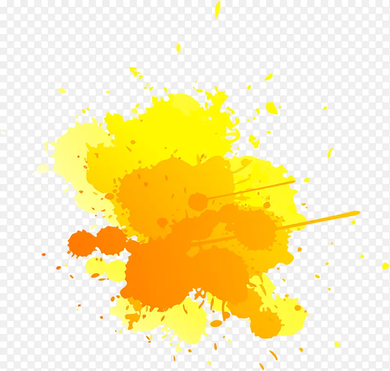 黄色墨汁笔刷笔触素材
