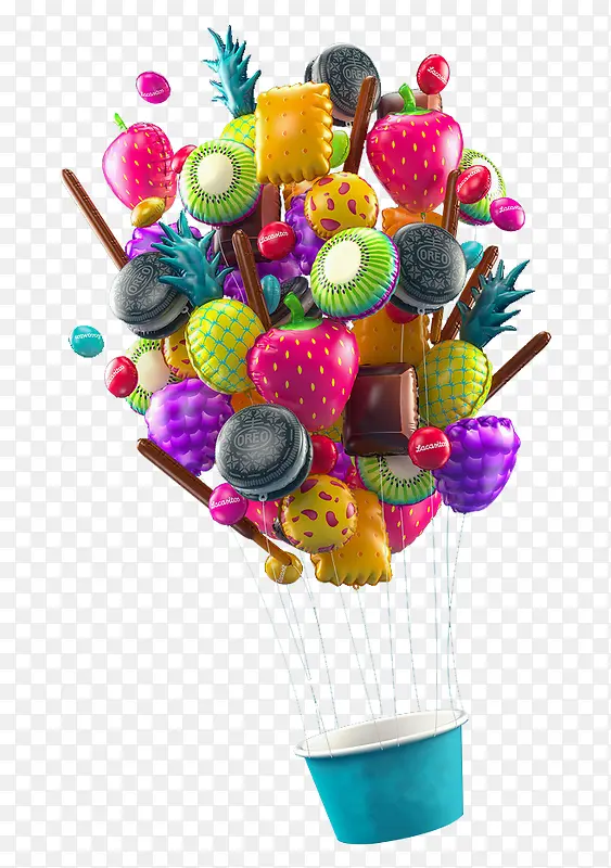 水果气球冰淇淋