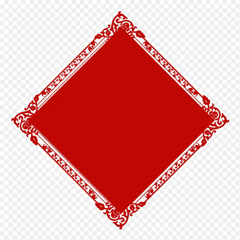 红色矩形花纹边框