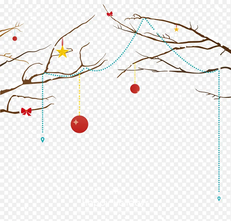 圣诞节吊球装饰矢量图