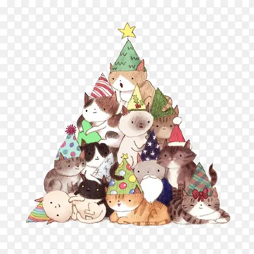 小猫圣诞树
