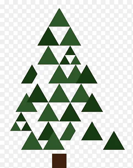 绿色三角形圣诞树