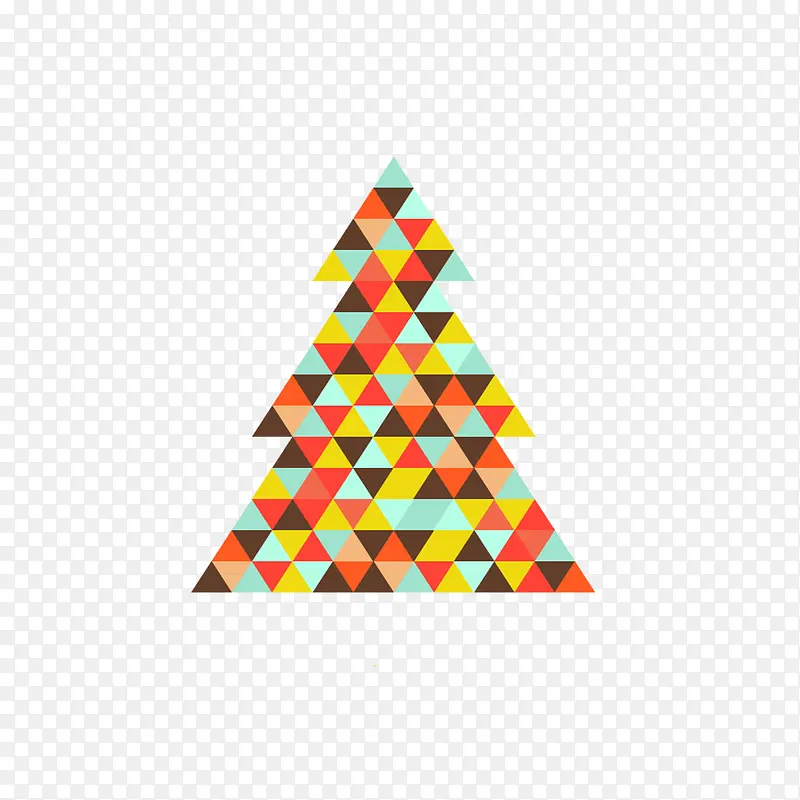 缤纷三角格纹圣诞树