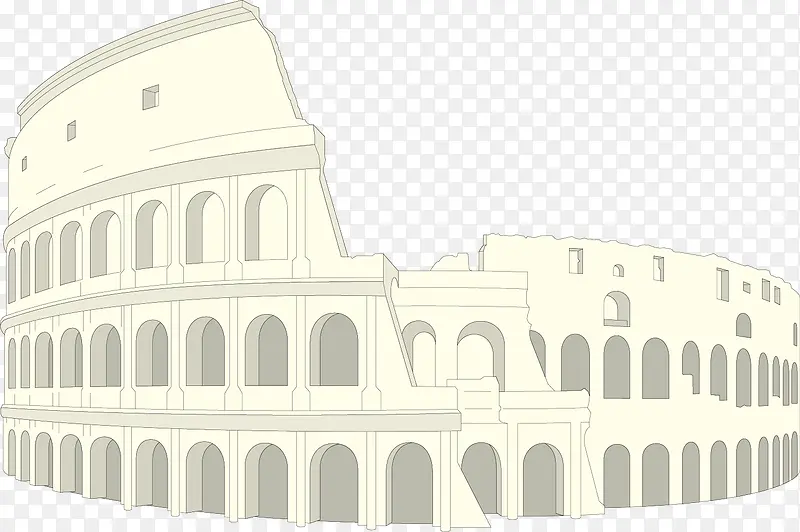 彩绘卡通罗马建筑