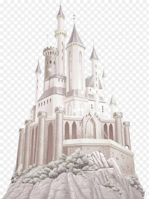灰色大气城堡装饰图案