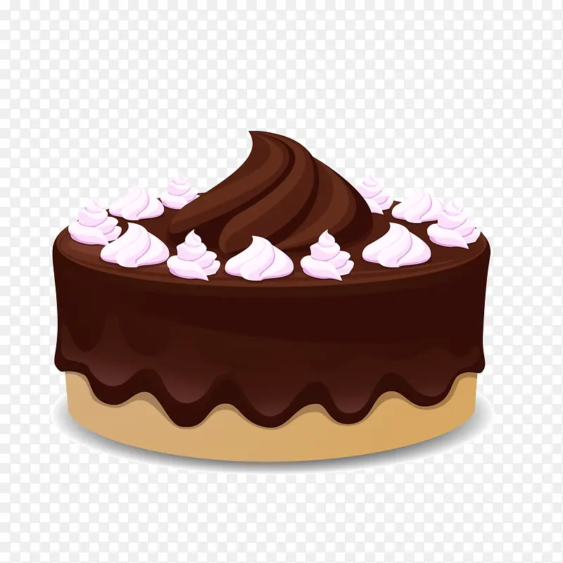 巧克力卡通蛋糕矢量图