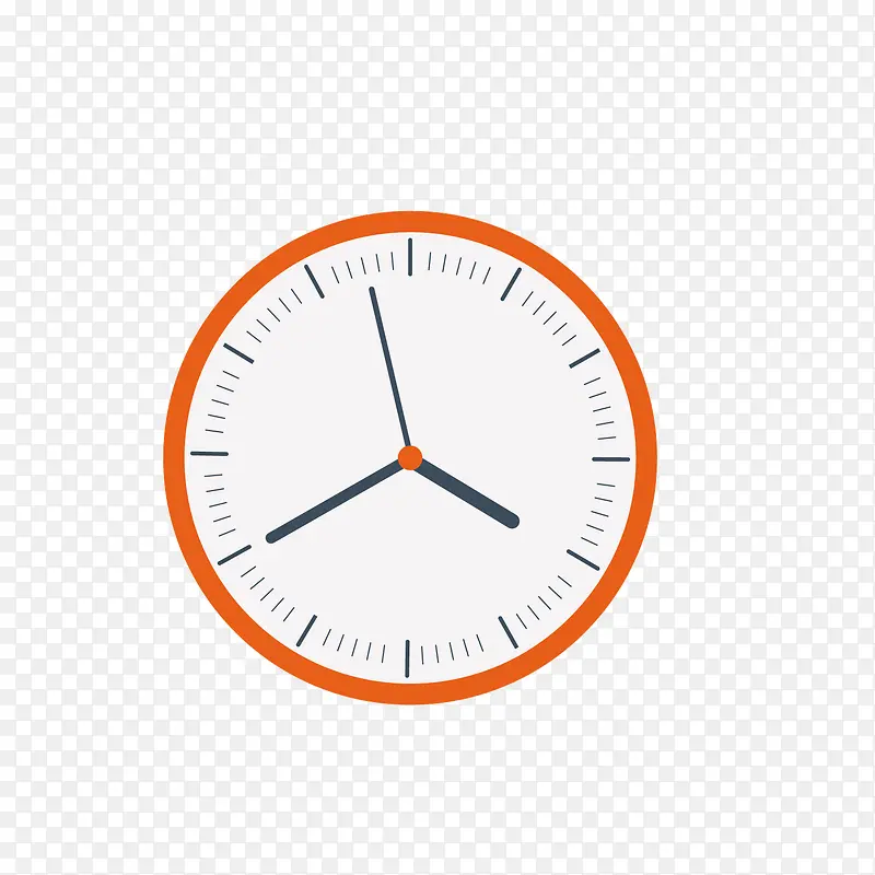 橙色圆形钟表