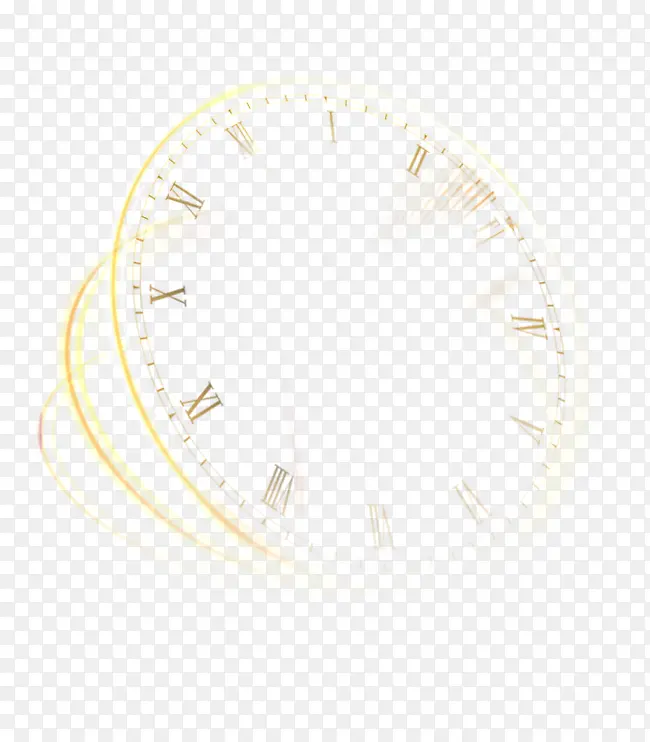 手绘黄色线条钟表