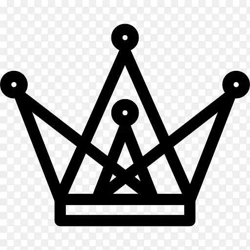 王冠由三角形和圆形轮廓图标