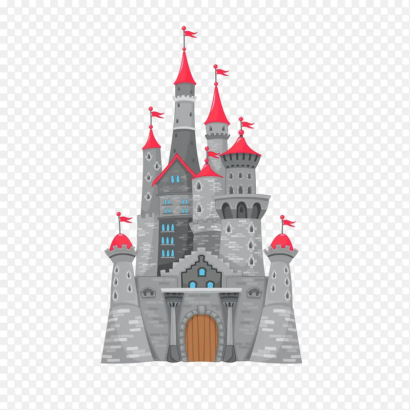 卡通灰色城堡设计