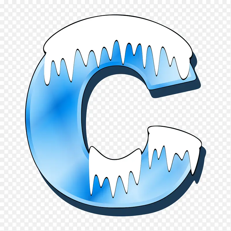 雪山创意字母C