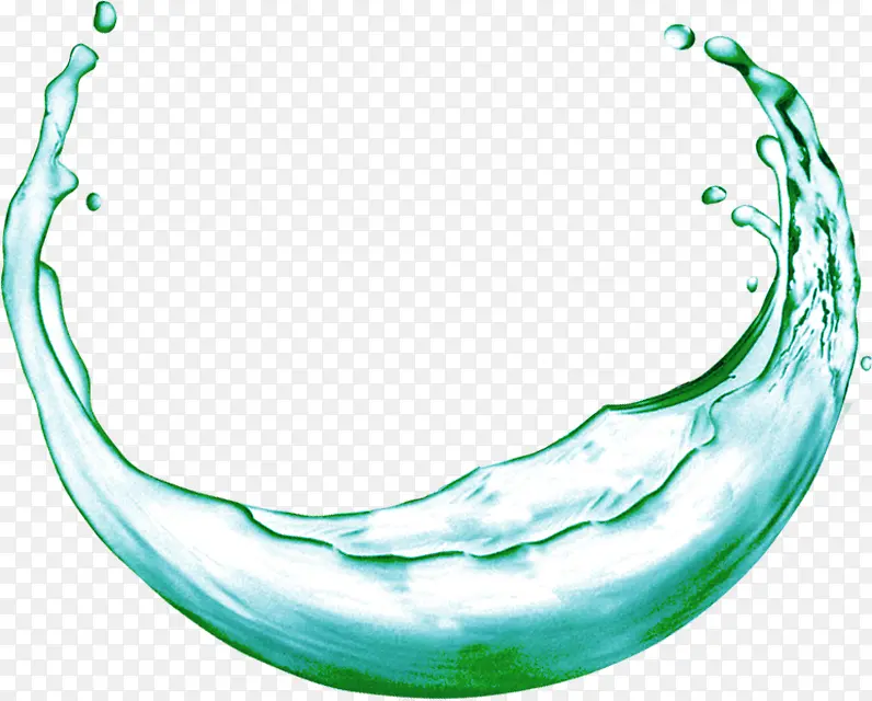 绿色波纹水流湿润