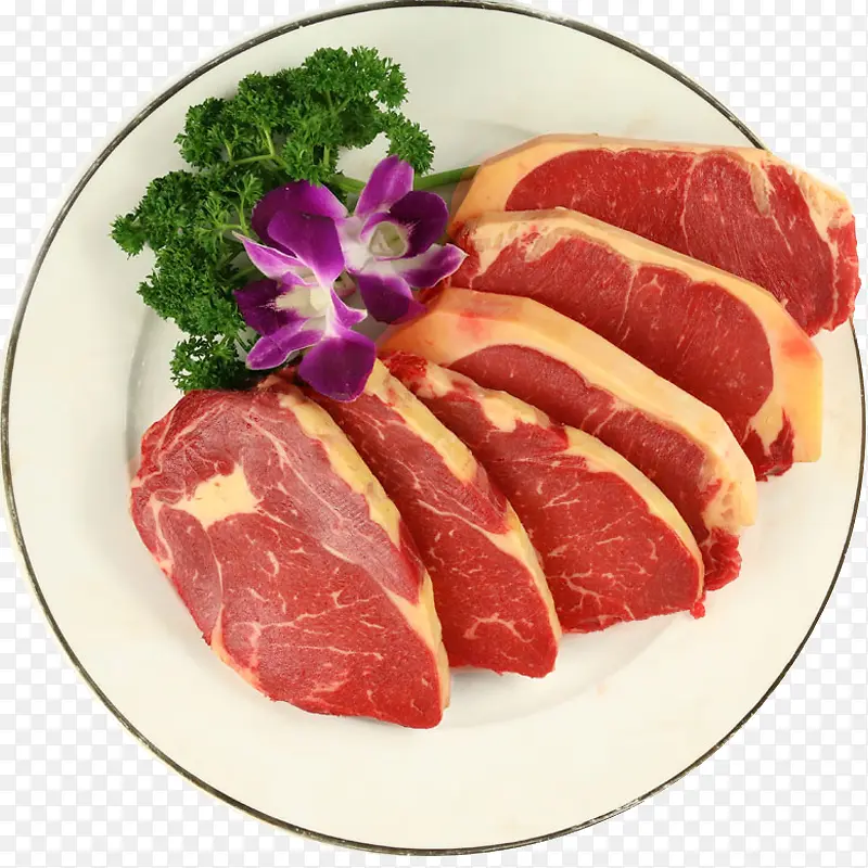 一盘新鲜的牛肉