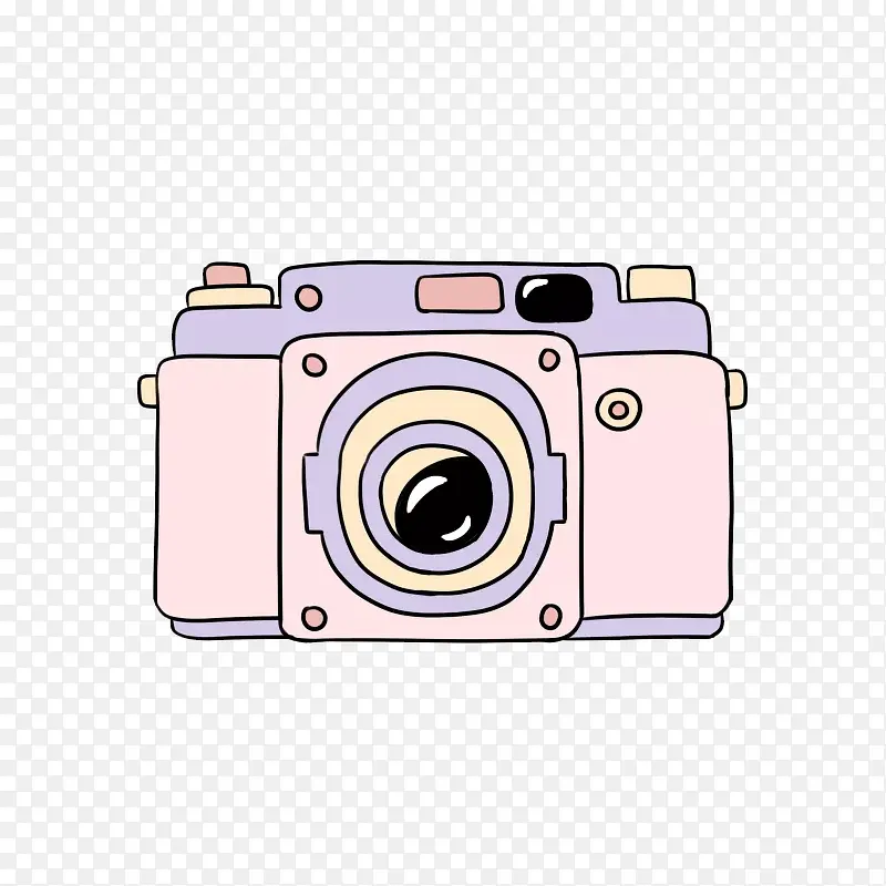 粉色的手绘照相机