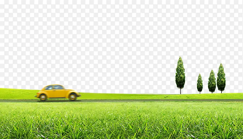 汽车和草地